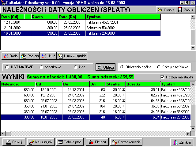 Program Kalkulator Odsetkowy Kalkulator Odsetkowy 3222